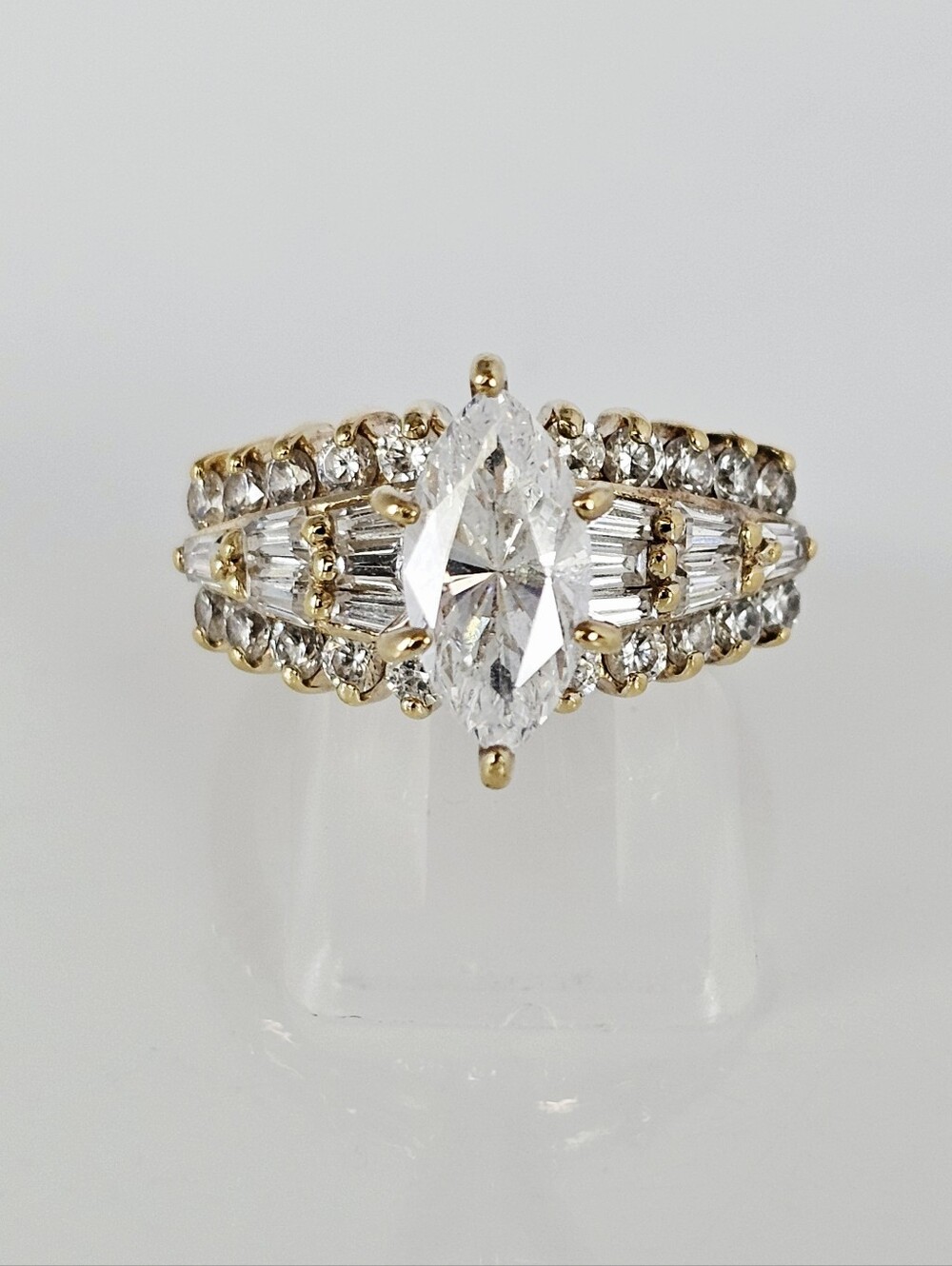Vintage Victoria Wieck Absolute Diamond Simulant Ring 18K Vermeil Size 8!